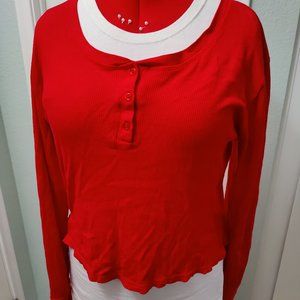 ZYIA Activewear Red Cloud Peak Thermal Pajama Shirt (XL)